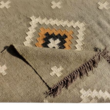 Multicolor Jute Vintage Handcrafted Dhurrie For Home